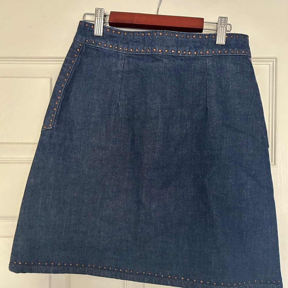 SANDRO Studded Denim Mini Skirt - Picture 4 of 4